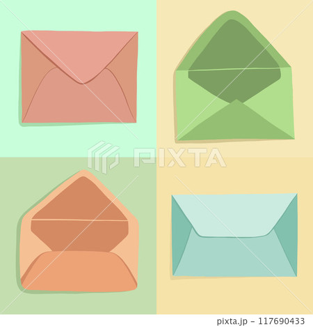 Vector set of open and closed envelopes. Vector set of open and closed envelopes. 117690433