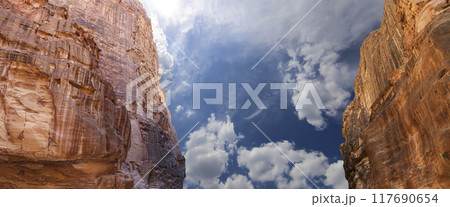 Mountains of Petra, Jordan, Middle East. Petra has been a UNESCO World Heritage Site since 1985 117690654