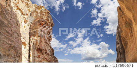 Mountains of Petra, Jordan, Middle East. Petra has been a UNESCO World Heritage Site since 1985 117690671