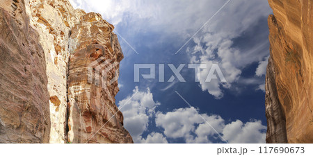 Mountains of Petra, Jordan, Middle East. Petra has been a UNESCO World Heritage Site since 1985 Mountains of Petra, Jordan, Middle East. Petra has been a UNESCO World Heritage Site since 1985 117690673