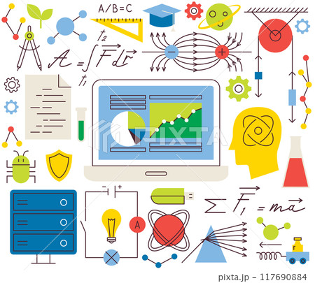 Science Physics Chemistry Flat Line 117690884