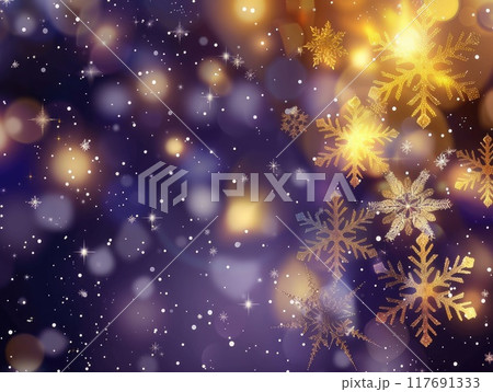 New Year's abstract purple background, snowflakes, glitter. AI-generated content 117691333