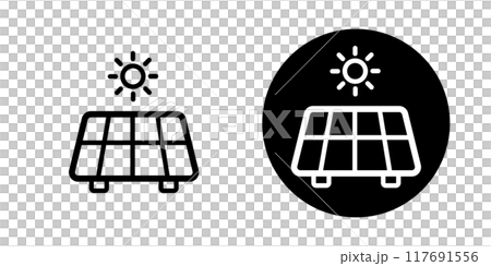 Eco solar panel icon material 117691556