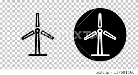 エコな風力発電のアイコン素材 117691560