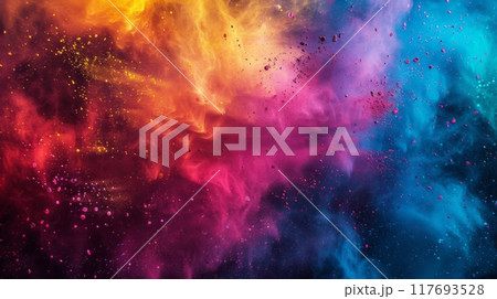 Happy Holi , Concept Indian color festival. Happy Holi , Concept Indian color festival. 117693528