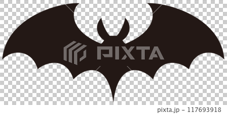 Simple bat silhouette icon Simple bat silhouette icon 117693918