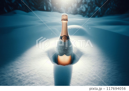 a sense of shimmering beauty, while the bottle infuses the scene with anticipation of celebration and joy 117694056