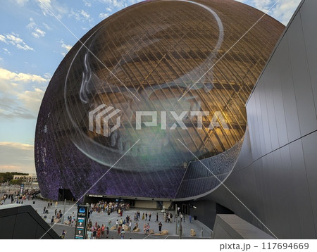 Las Vegas, Nevada, USA - 08.09.2024MSG Sphere exosphere at the Venetian Resort in Paradise. The Sphere is a spherical music and entertainment arena. 117694669
