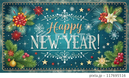 Happy New Year, Holidays logo  117695516