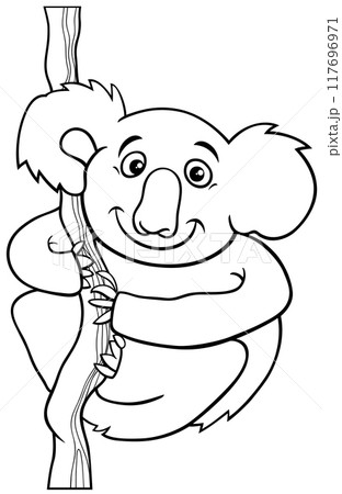 cartoon koala funny animal character coloring page cartoon koala funny animal character coloring page 117696971