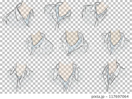 Shirt collar drawing example Shirt collar drawing example 117697064