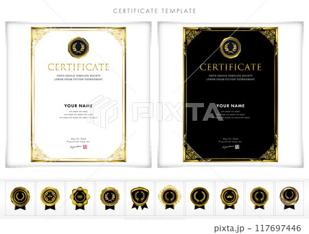 賞状、招待状、表彰状の縦型デザインテンプレート223 117697446