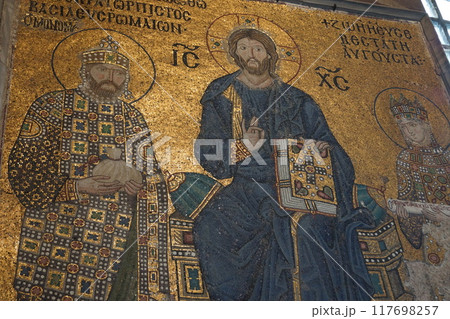 トルコ イスタンブール アヤソフィア 2階回廊の壁 117698257