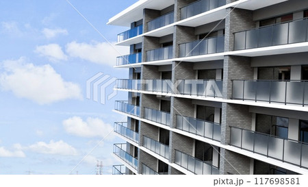 モダンなマンションの側面 117698581