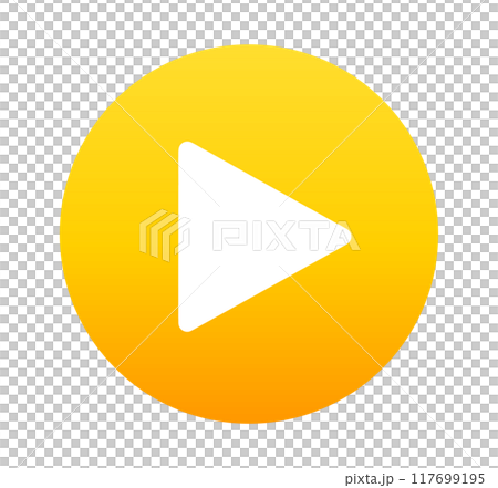 黄色のグラデーション｜再生ボタン 117699195