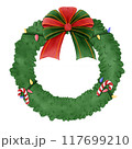 christmas wreath illustration 117699210