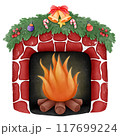 Chimneys and Christmas decorations 117699224