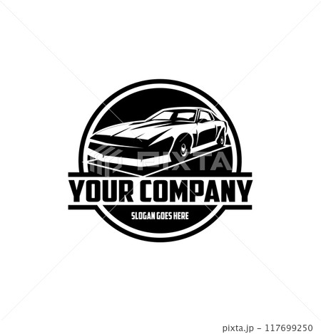 old pontiac 1977 isolated side view white background. best for logos, badges, emblems, icons, available in eps 10. 117699250