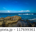 Rocky Beach Sunset at Playa Gaviota, Cancun 117699361