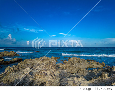 Rocky Beach Sunset at Playa Gaviota, Cancun Rocky Beach Sunset at Playa Gaviota, Cancun 117699365