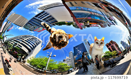 魚眼レンズ風猫 117699719