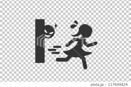 ストーカー被害をイメージしたピクトグラムアイコン1 ストーカー被害をイメージしたピクトグラムアイコン1 117699824