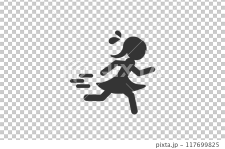 Pictogram icon 2 depicting a stalker victim Pictogram icon 2 depicting a stalker victim 117699825