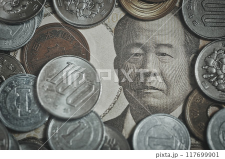 渋沢栄一の紙幣と日本の硬貨 渋沢栄一の紙幣と日本の硬貨 117699901