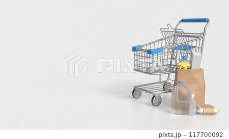 The product in paper bag on mobile phone for  food delivery or application concept 3d rendering. 117700092