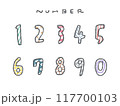 手描きのシンプルな数字線画イラストセット(柄) 手描きのシンプルな数字線画イラストセット(柄) 117700103