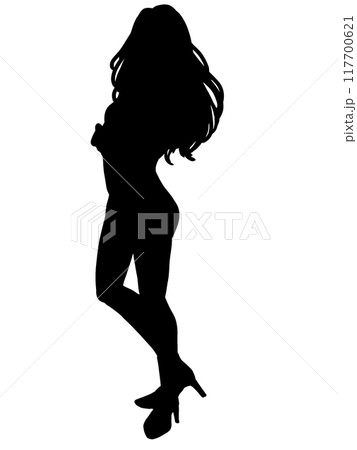 シルエット 女性 全身のイラスト素材 [117700621] - PIXTA