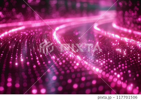The flow of digital information is in the form of a highway. To future abstract technology concept. 117701506