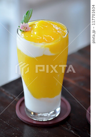 mango smoothie or mango yogurt smoothie mango smoothie or mango yogurt smoothie 117701634
