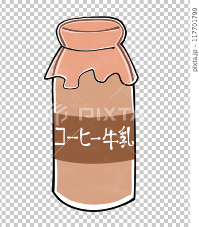 コーヒー牛乳のイラスト コーヒー牛乳のイラスト 117701790