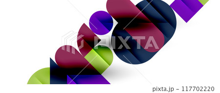 Round shapes, circles and lines minimal geometric background. Vector Illustration For Wallpaper, Banner, Background, Card, Book Illustration, landing page 117702220