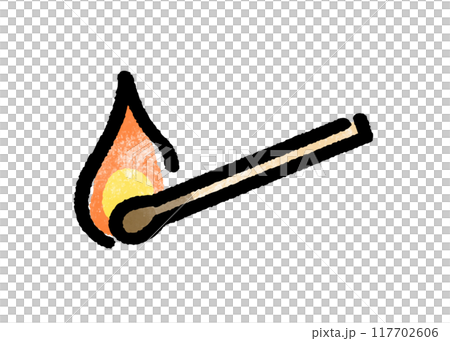 火のついたマッチ棒 117702606