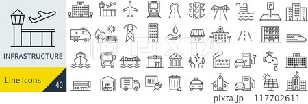 インフラに関するアイコンセット 117702611