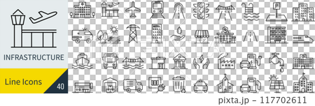 インフラに関するアイコンセット 117702611