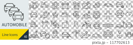 自動車に関するアイコンセット 117702613