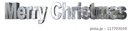 3DCG文字「Merry Christmas/メリークリスマス」シルバー,銀 3DCG文字「Merry Christmas/メリークリスマス」シルバー,銀 117703039
