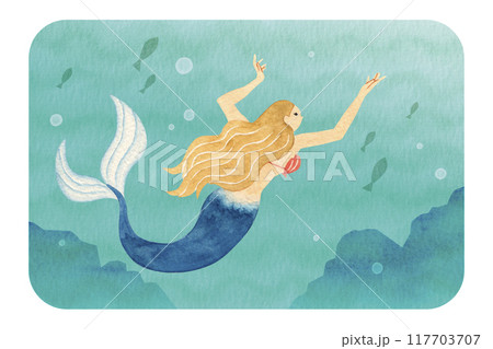 アンデルセン童話　人魚姫　水彩 イラスト 117703707