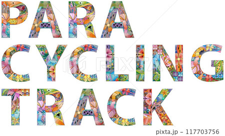 Words Para Cycling Track. Vector zentangle object for decoration Words Para Cycling Track. Vector zentangle object for decoration 117703756