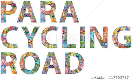 Words Para Cycling Road. Vector zentangle object for decoration Words Para Cycling Road. Vector zentangle object for decoration 117703757