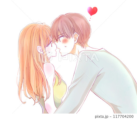 迫る男性と引いている女性 迫る男性と引いている女性 117704200