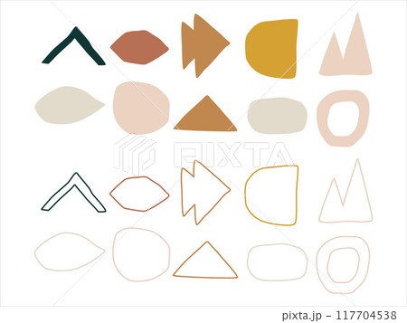 modern terra boho organic abstract shapes beige pastel color design collection artistic decorative 117704538