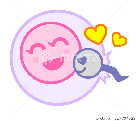 卵子と精子が受精して妊娠するイラスト 117704628