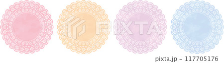 水彩風レース生地セット3_スイート系　 117705176