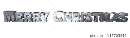 3DCG文字「Merry Christmas/メリークリスマス」シルバー,銀 3DCG文字「Merry Christmas/メリークリスマス」シルバー,銀 117705213