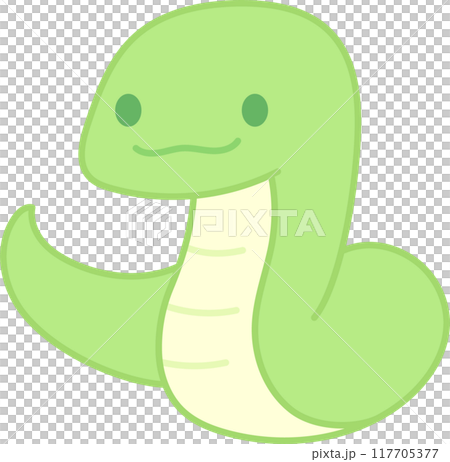 一條可愛的笑蛇綠色的插圖 一條可愛的笑蛇綠色的插圖 117705377