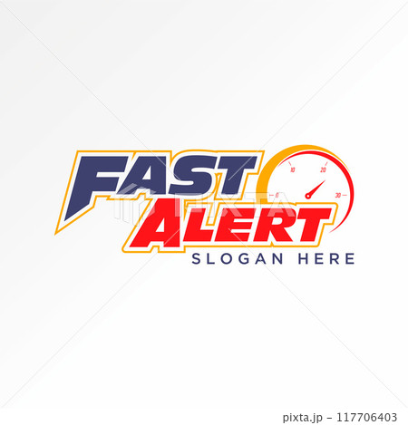Logo design graphic concept abstract creative premium vector stock Fast Alert vehicle speedometer auto sport car Relate perform automotive bar control 117706403